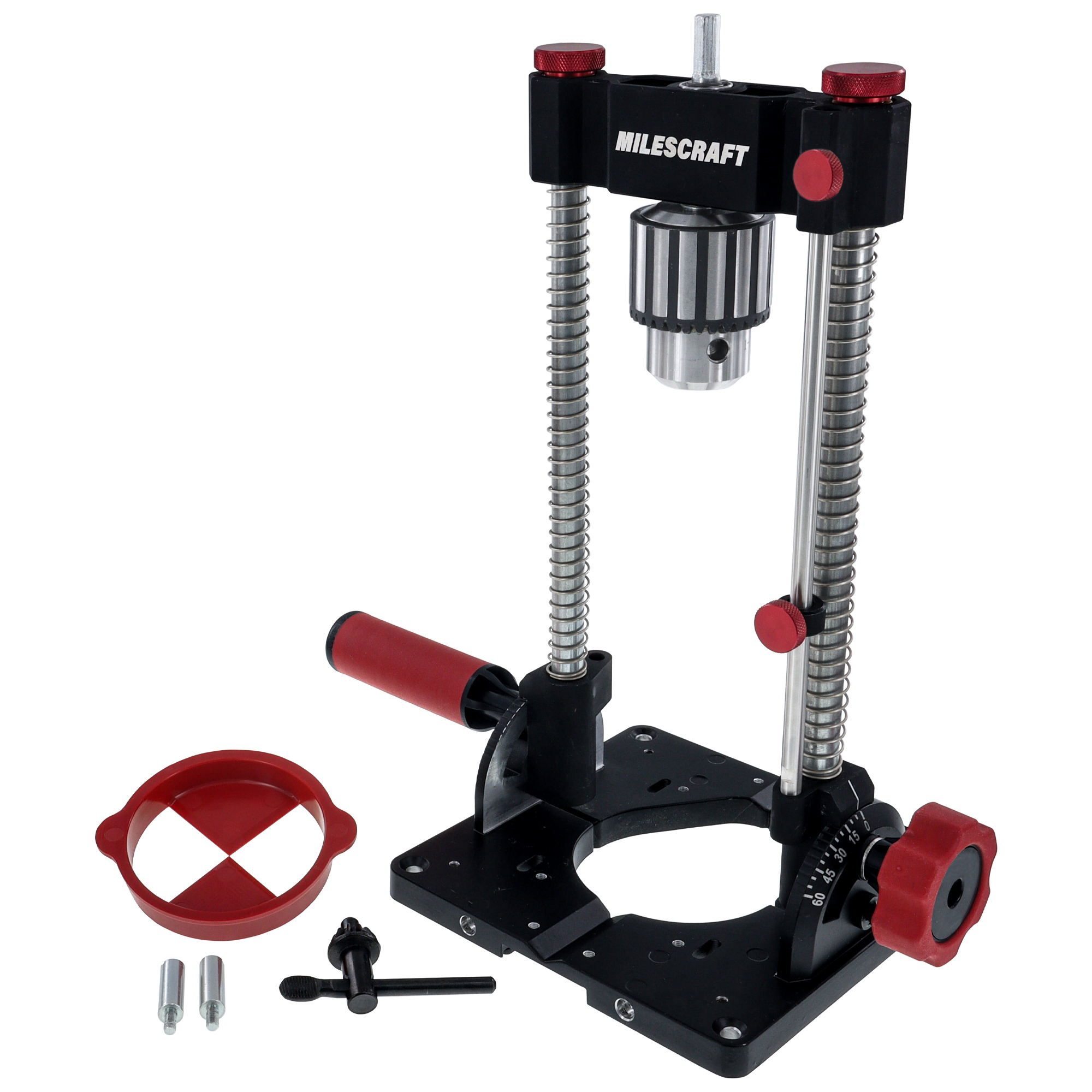 Milescraft DrillMatePRO Portable Drill Press — Heavy-Duty, 1/2in. Keyed Chuck, Precision Drill Guide Jig, Model# 13480003